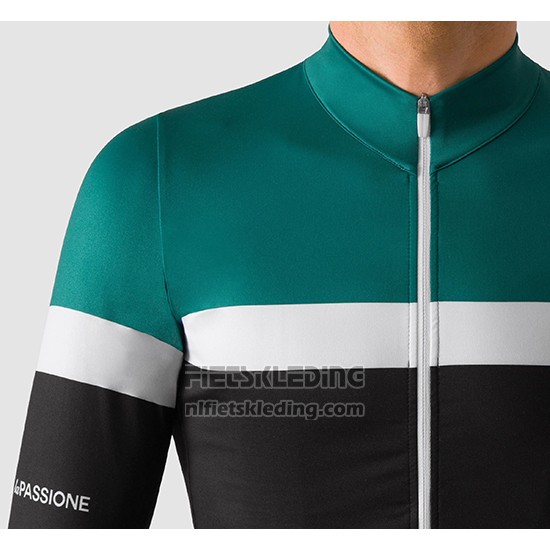 2019 Fietskleding La Passione Groen Wit Zwart Lange Mouwen en Koersbroek